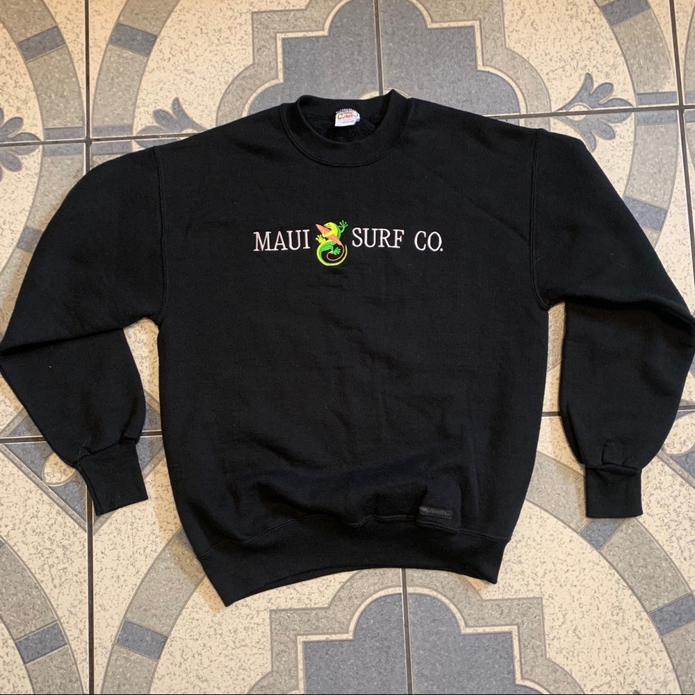 Vintage Maui Surf Co Embroidered Spellout Crewneck